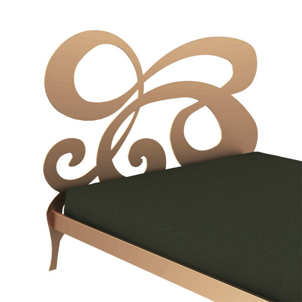 "Mary" headboard and bed frame in Gold finish - Image 3