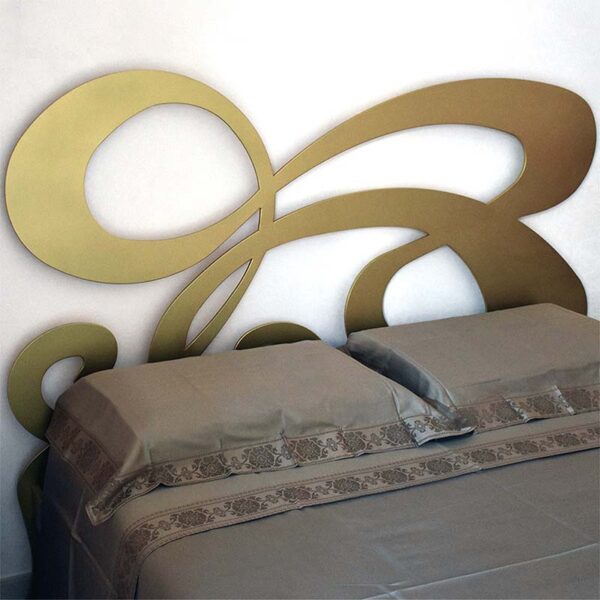 "Mary" headboard and bed frame in Gold finish - Image 4