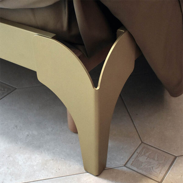 "Mary" headboard and bed frame in Gold finish - Image 5